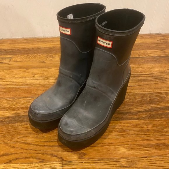 hunter original refined wedge rain boot